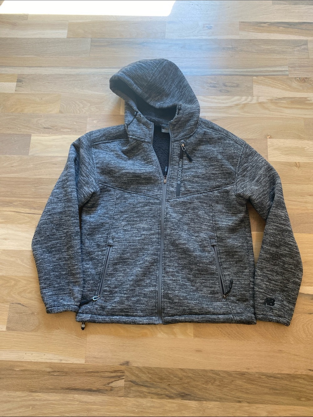 New Balance Men's Gray Hooded Full-Zip Sweater Jacket